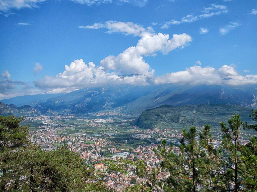 Riva del Garda from a high mountain path