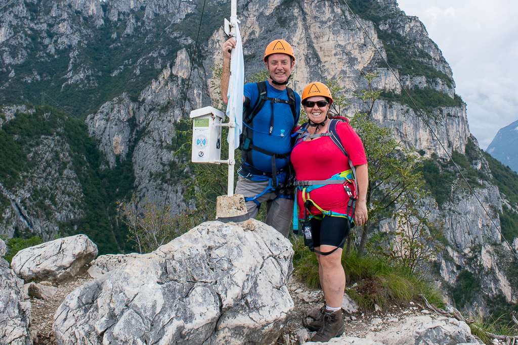 At the summit of the Via Ferrata route
