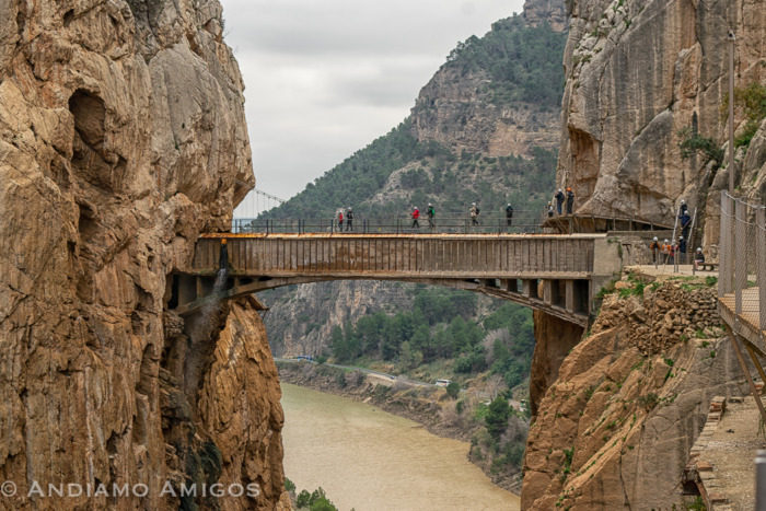The steel rope bridge El Caminito del Rey